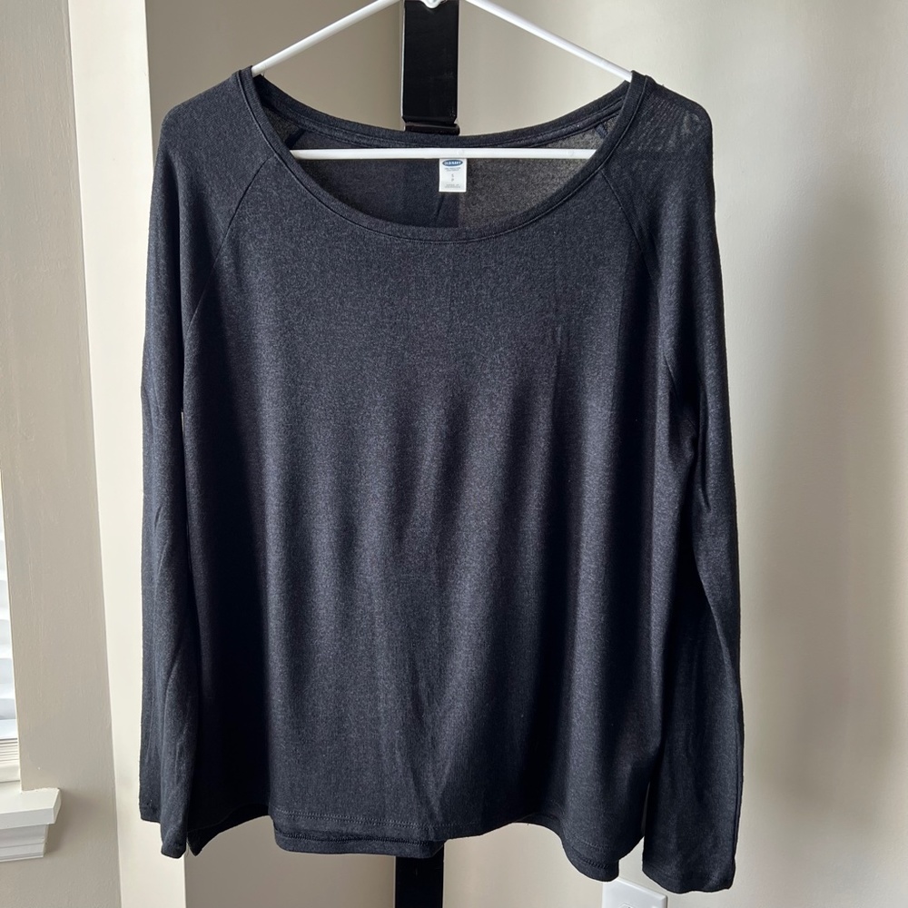Old Navy Black Boat Neck Long Sleeve Sweater - S